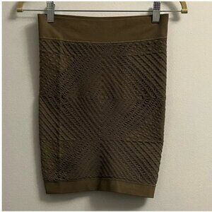 BCBGeneration Textured Tight Mini Skirt - Driftwood Beige- Size XS/S